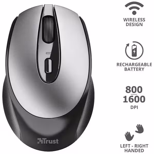 ماوس بی سیم تراست مدل ZAYA WIRELESS RECHARGBLE