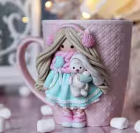 ماگ سرامیکی تزئینی دخترانه طرح برجسته