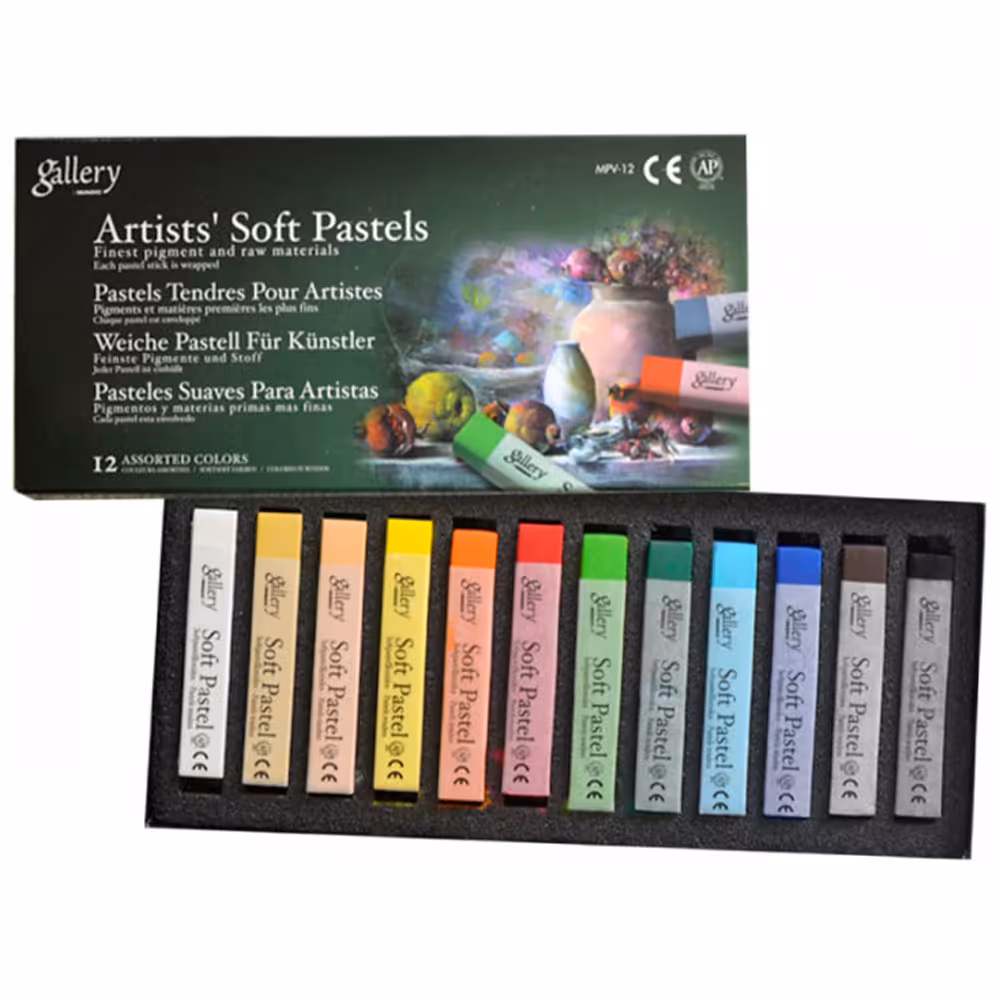پاستل گچی 12 رنگ گالری مدل mungyo softpastel