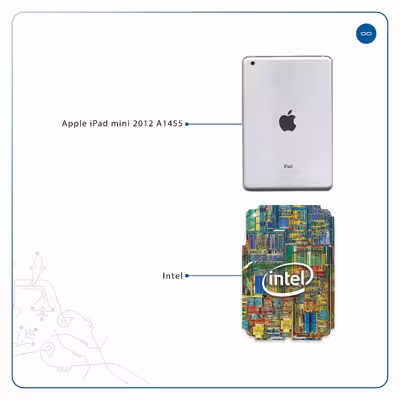 برچسب پوششی ماهوت مدل Intel Brand مناسب برای تبلت اپل iPad mini 2012 A1455