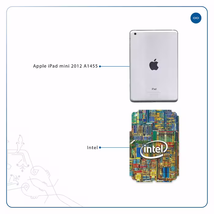 برچسب پوششی ماهوت مدل Intel Brand مناسب برای تبلت اپل iPad mini 2012 A1455