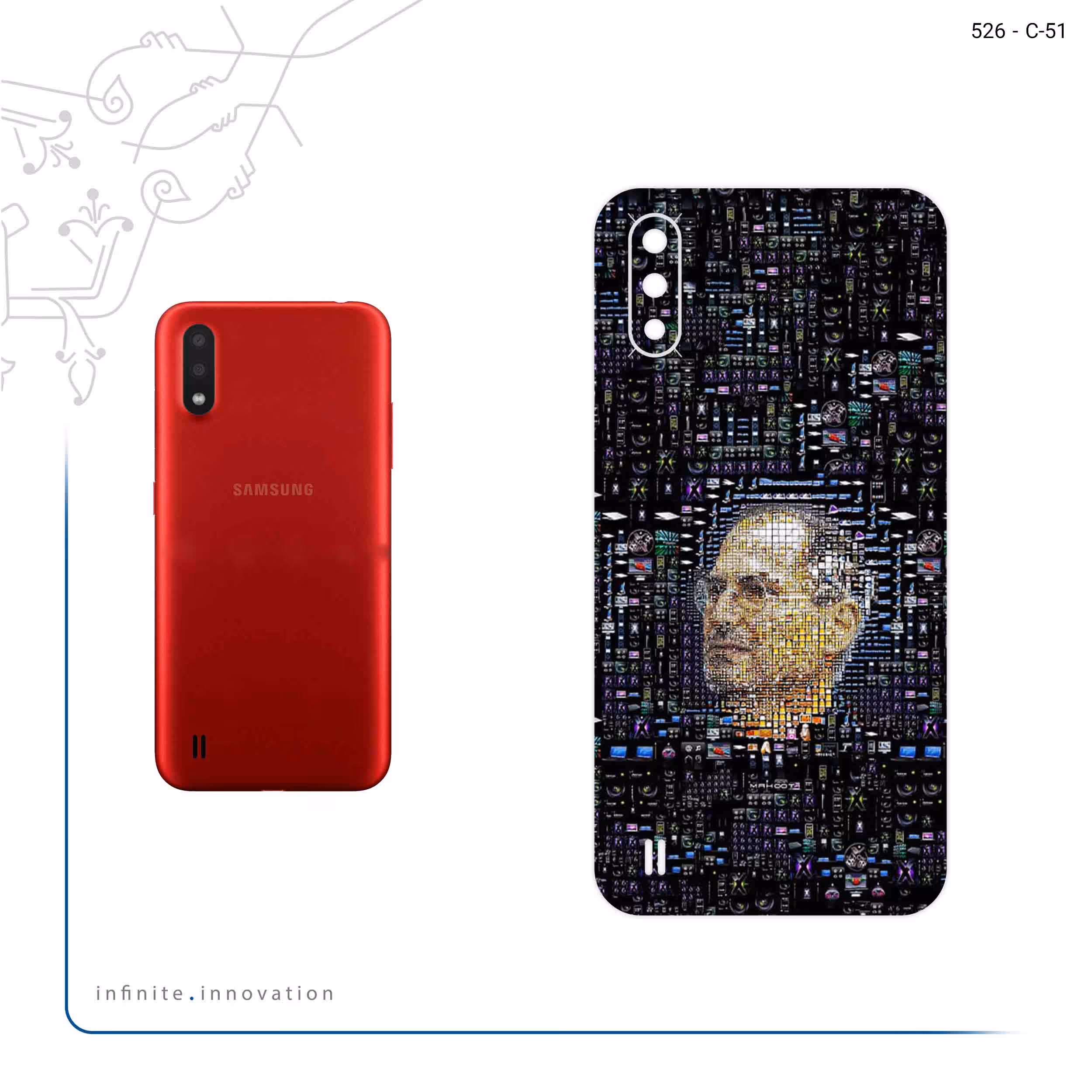 برچسب پوششی ماهوت مدل Collage of Steve Jobs 2 مناسب برای گوشی موبایل سامسونگ Galaxy A01