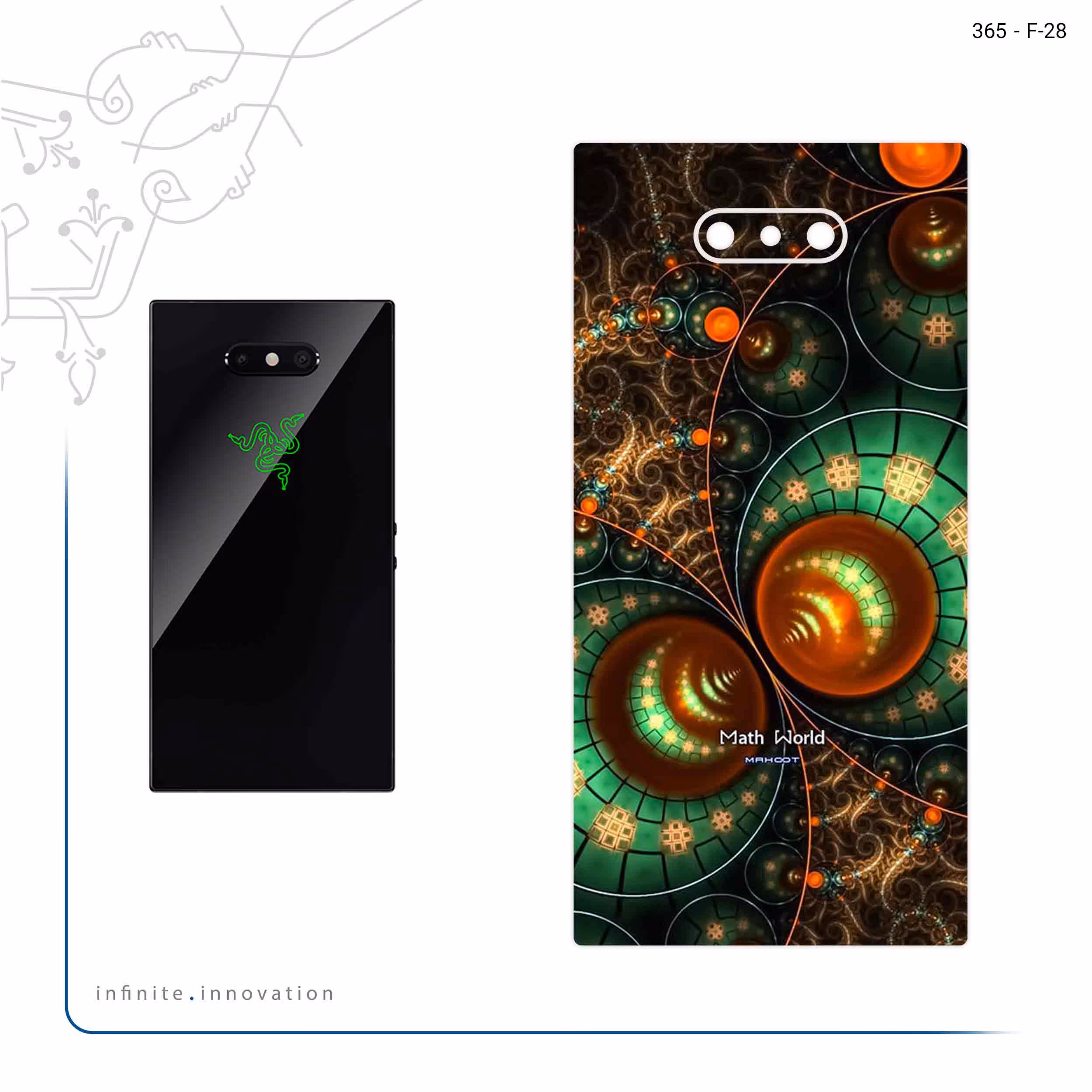 برچسب پوششی ماهوت مدل Mathematical Geometric Shape 3 مناسب برای گوشی موبایل ریزر Phone 2