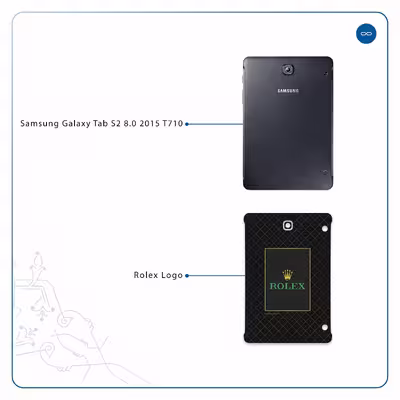 برچسب پوششی ماهوت مدل Rolex-Logo مناسب برای تبلت سامسونگ Galaxy Tab S2 8.0 2015 T710