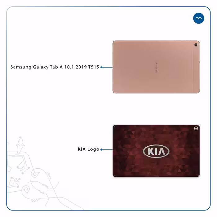 برچسب پوششی ماهوت مدل KIA-Logo مناسب برای تبلت سامسونگ Galaxy Tab A 10.1 2019 T515
