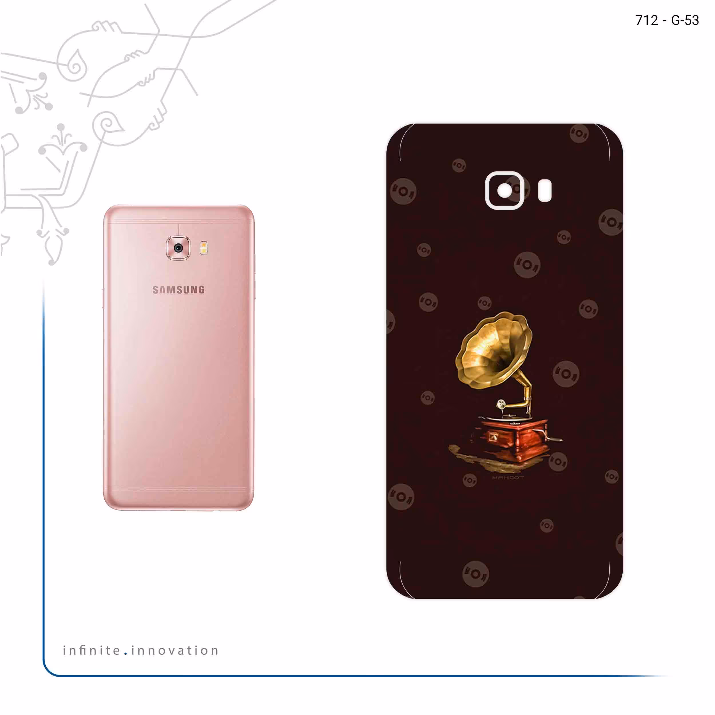 برچسب پوششی ماهوت مدل Gramophone Nostalgia مناسب برای گوشی موبایل سامسونگ Galaxy C7 Pro