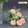 گل مصنوعی مدل سرگل پیونی هلندی بسته سه عددی 