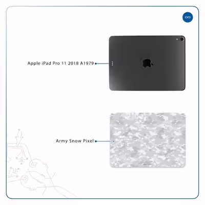 برچسب پوششی ماهوت مدل Army-Snow-Pixel مناسب برای تبلت اپل iPad Pro 11 2018 A1979