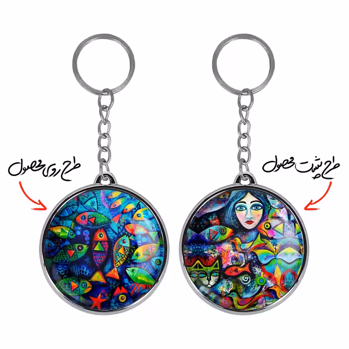 جاکلیدی خندالو طرح نقاشی انتزاعی مدل دوطرفه کد 53155311