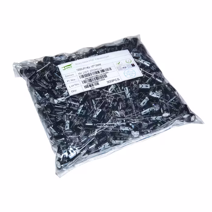 خازن الکترولیت 1000 میکرو فاراد جی دبلیو کو مدل 16v بسته 40 عددی