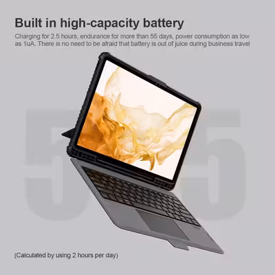 کیف کلاسوری کیبورد دار نیلکین مدل Bumper Combo Keyboard مناسب برای تبلت سامسونگ Galaxy Tab S8 Plus (S8 )/ S8 Plus 5G/ S7 FE/ S7 Plus