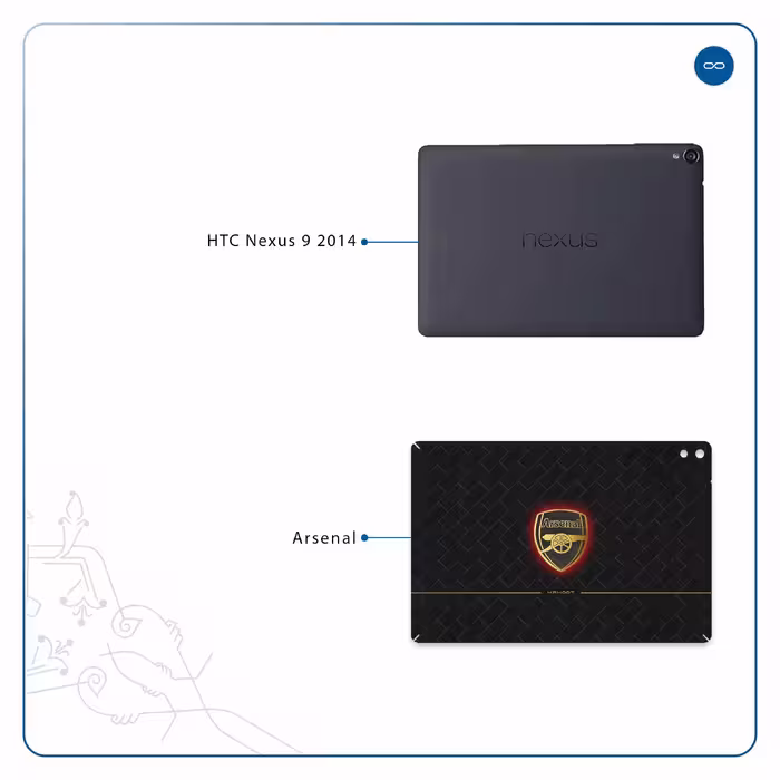 برچسب پوششی ماهوت مدل Arsenal مناسب برای تبلت اچ تی سی Nexus 9 2014