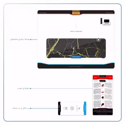 برچسب پوششی ماهوت مدل Graphite-Gold-Marble مناسب برای تبلت سامسونگ Galaxy Tab E 9.6 2015 T561