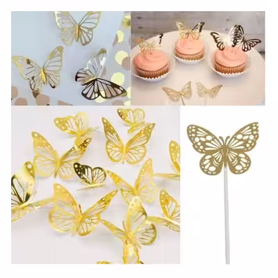 ابزار تزیین کیک به گز مدل پروانه مجموعه 3 عددی