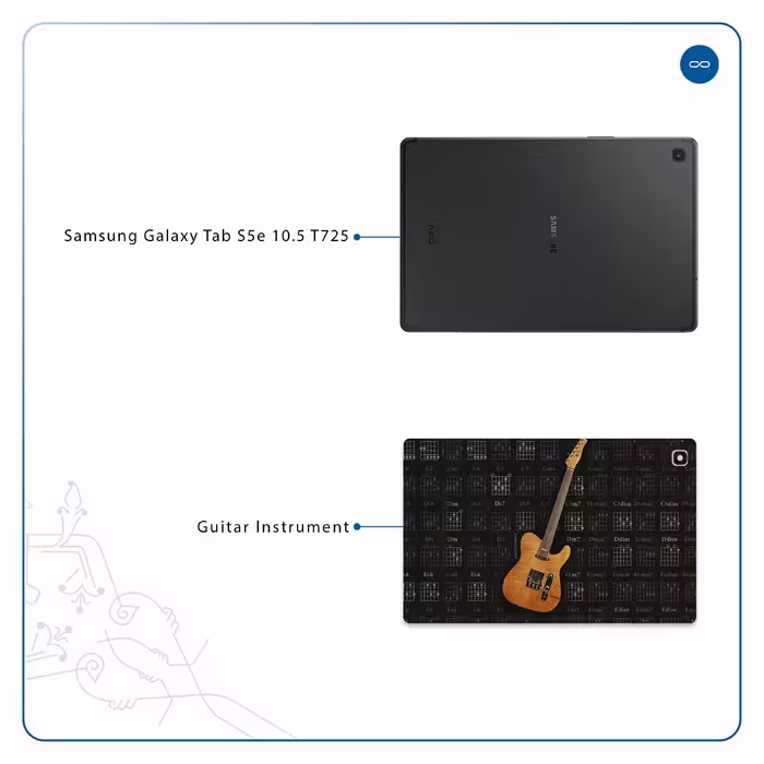 برچسب پوششی ماهوت مدل Guitar-Instrument مناسب برای تبلت سامسونگ Galaxy Tab S5e 10.5 2019 T725