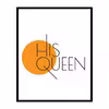 تابلو مدل عاشقانه His QUEEN Her KING مجموعه 2 عددی