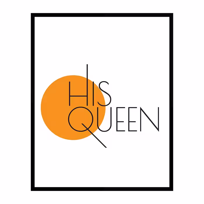 تابلو مدل عاشقانه His QUEEN Her KING مجموعه 2 عددی