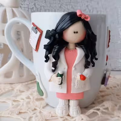 ماگ مدل دختر عروسکی D365