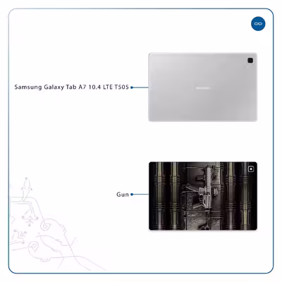 برچسب پوششی ماهوت مدل Gun مناسب برای تبلت سامسونگ Galaxy Tab A7 10.4 LTE 2020 T505