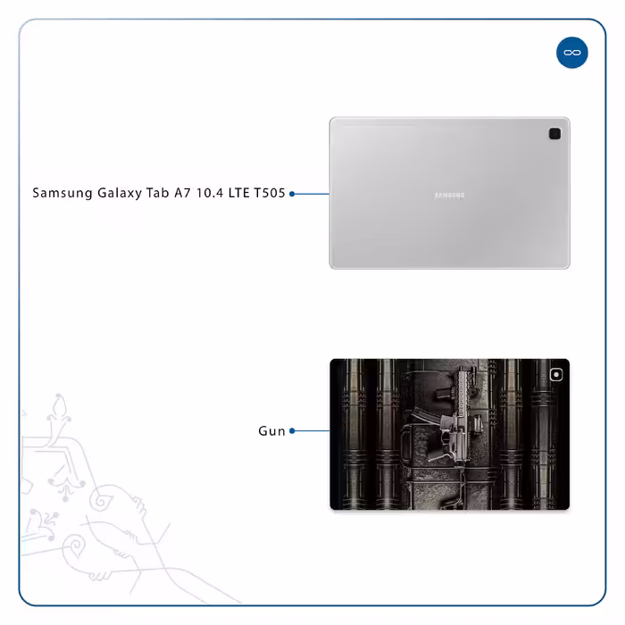 برچسب پوششی ماهوت مدل Gun مناسب برای تبلت سامسونگ Galaxy Tab A7 10.4 LTE 2020 T505