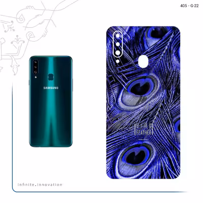 برچسب پوششی ماهوت مدل Purple Feather مناسب برای گوشی موبایل سامسونگ Galaxy A20s