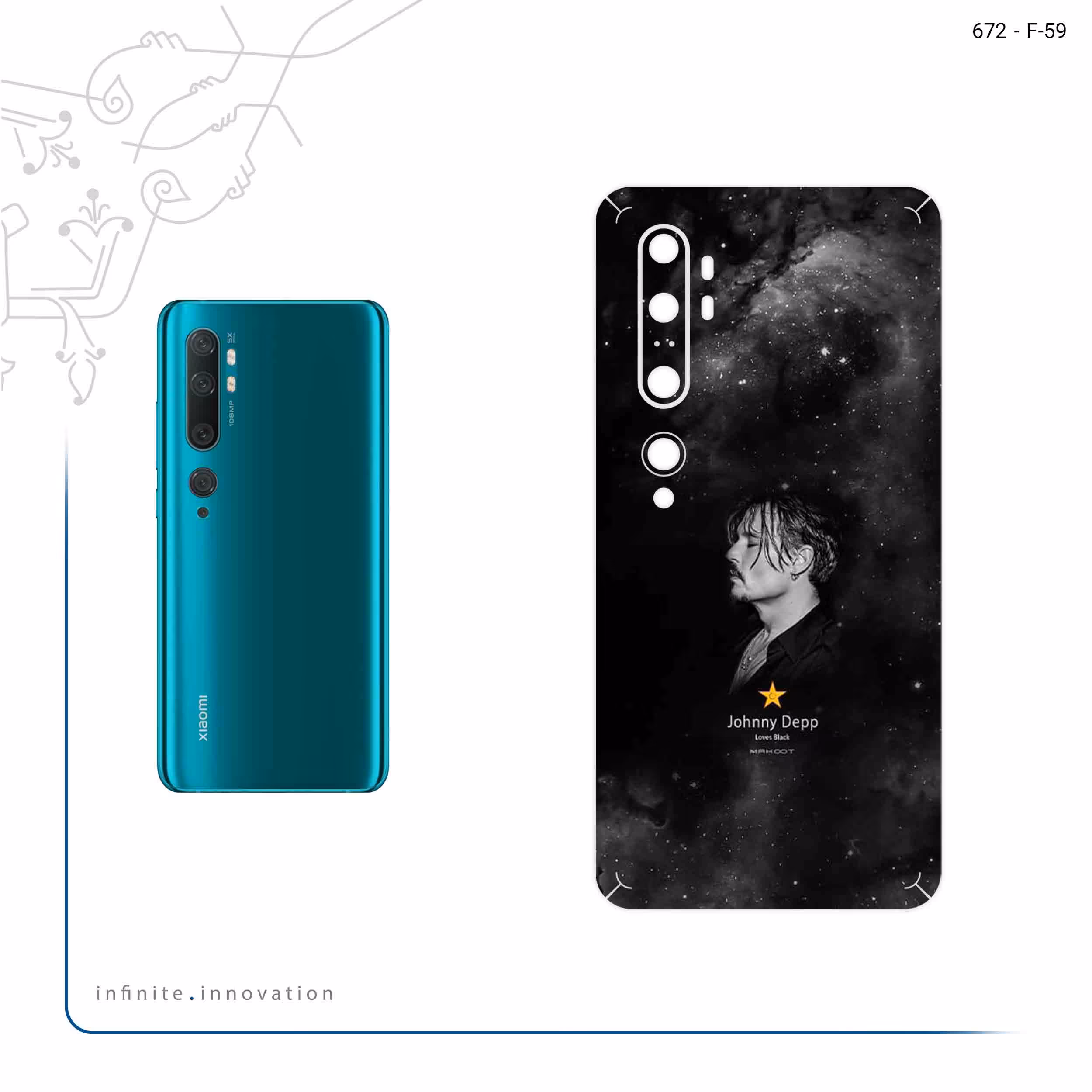 برچسب پوششی ماهوت مدل Johnny Depp مناسب برای گوشی موبایل شیائومی Mi Note 10