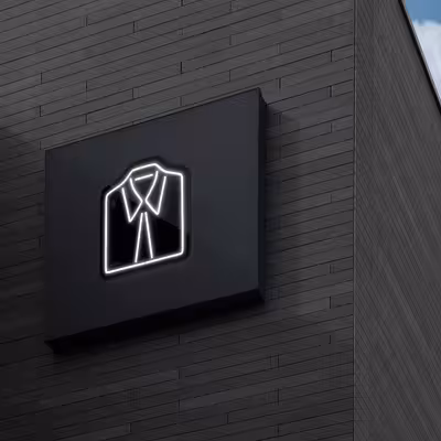 چراغ دیواری نئون دیزاین طرح Men-Clothes-BL_WHT