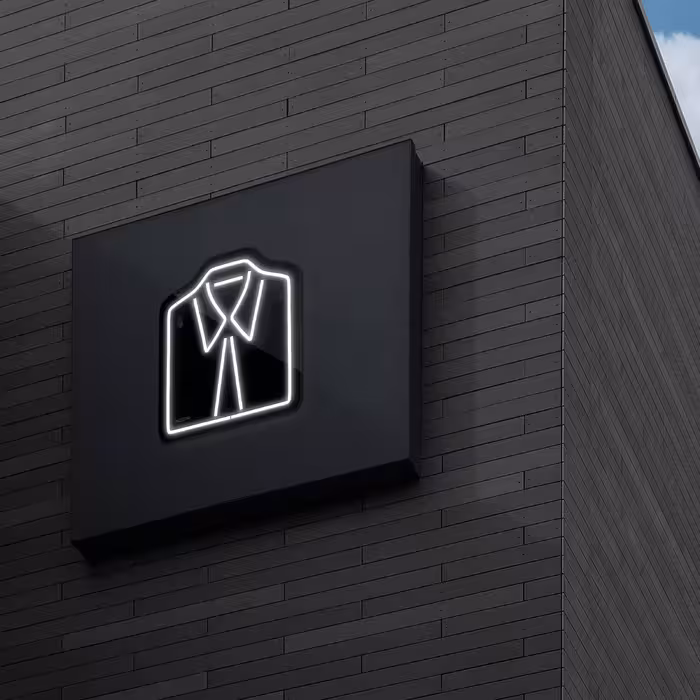 چراغ دیواری نئون دیزاین طرح Men-Clothes-BL_WHT