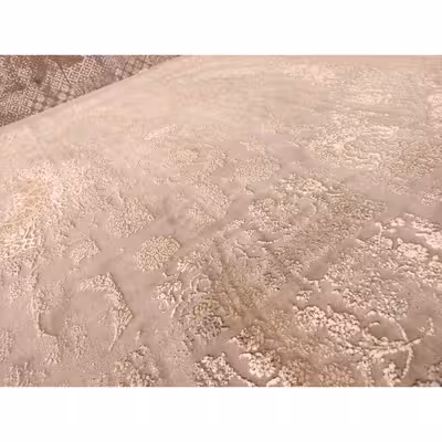  فرش ماشینی زمرد مشهد طرح کهنه نما مدل AN007 زمینه بژ 