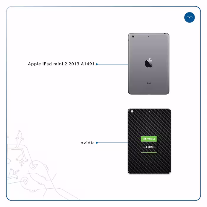 برچسب پوششی ماهوت مدل Nvidia Brand مناسب برای تبلت اپل iPad mini 2 2013 A1491