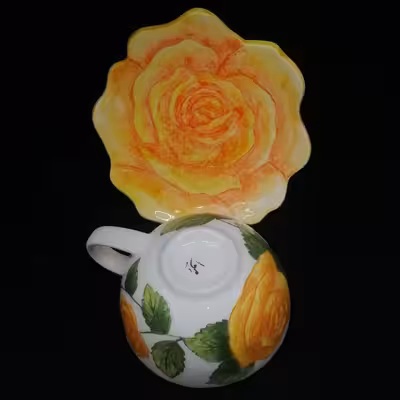  ست فنجان و نعلبکی سرامیکی هیوا مدل گل رز کد 10880984