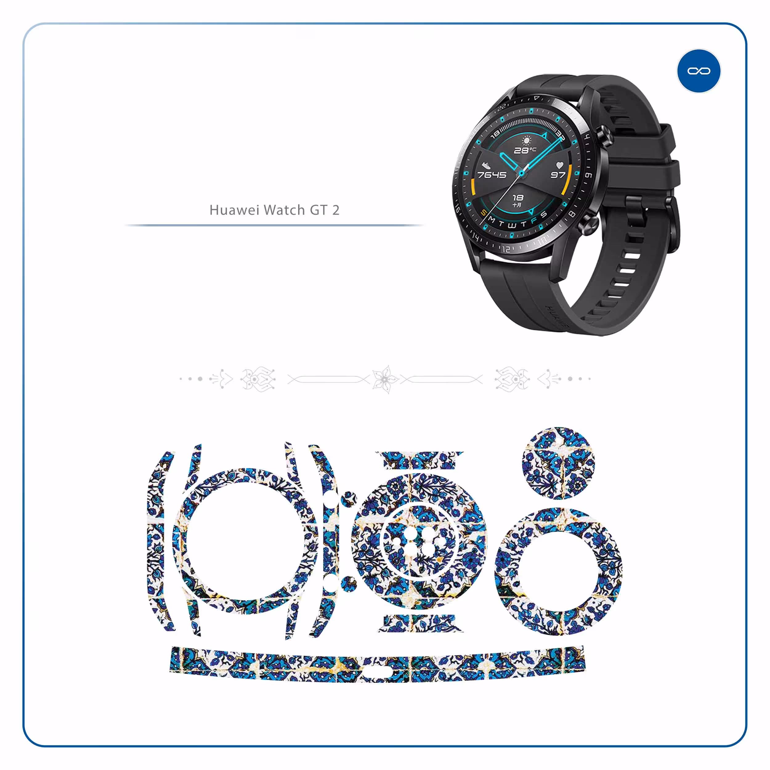 برچسب ماهوت طرح Iran-Tile1 مناسب برای ساعت هوشمند هوآوی Watch GT2