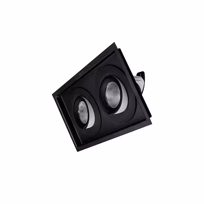 چراغ سقفی توکار گریل دوتایی بدنه مشکی 30 وات ای دی سی EDC / آفتابی