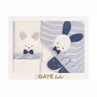 ست حوله نوزاد 4 تکه گایه ببه Gaye Bebe طرح خرگوش آبی