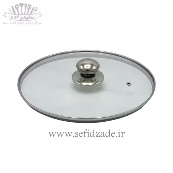 درب قابلمه پیرکس سوپاپ دار با دستگیره استیل سایز 22 سانتی
