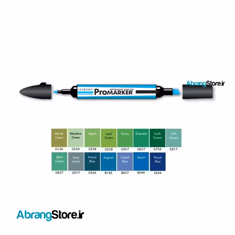 ماژیک پرومارکر – ست سبز و آبی 15 عددی | Promarker Permanent Twintip