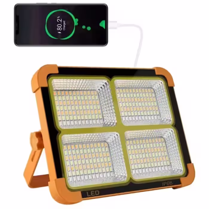 چراغ پروژکتور سولار شارژی و خورشیدی 1200 وات SOLAR LED مهتابی و آفتابی دارای قابلیت چراغ پلیسی وارداتی
