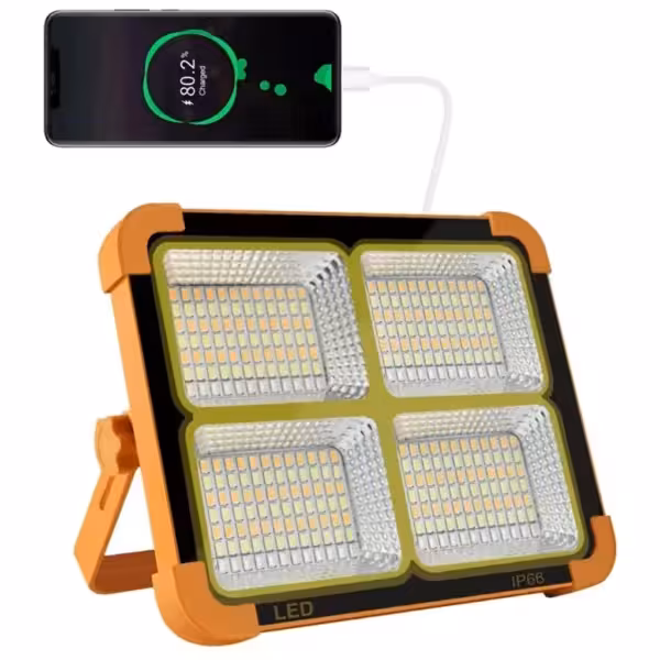 چراغ پروژکتور سولار شارژی و خورشیدی 1200 وات SOLAR LED مهتابی و آفتابی دارای قابلیت چراغ پلیسی وارداتی