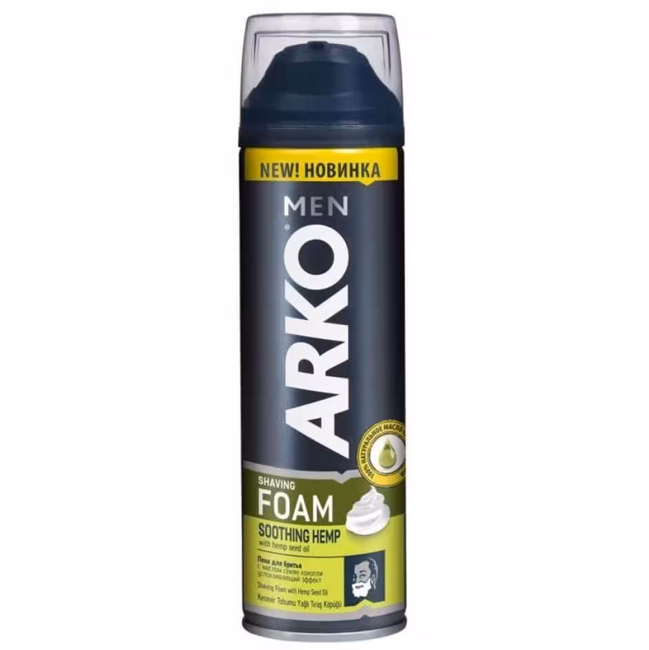 فوم اصلاح  صورت آرکو من Arko Men مدل Shoothing Hemp حجم 200 میل