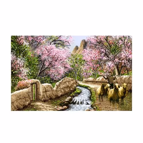 طرح منظره کوچه باغ بهاری کد 23107