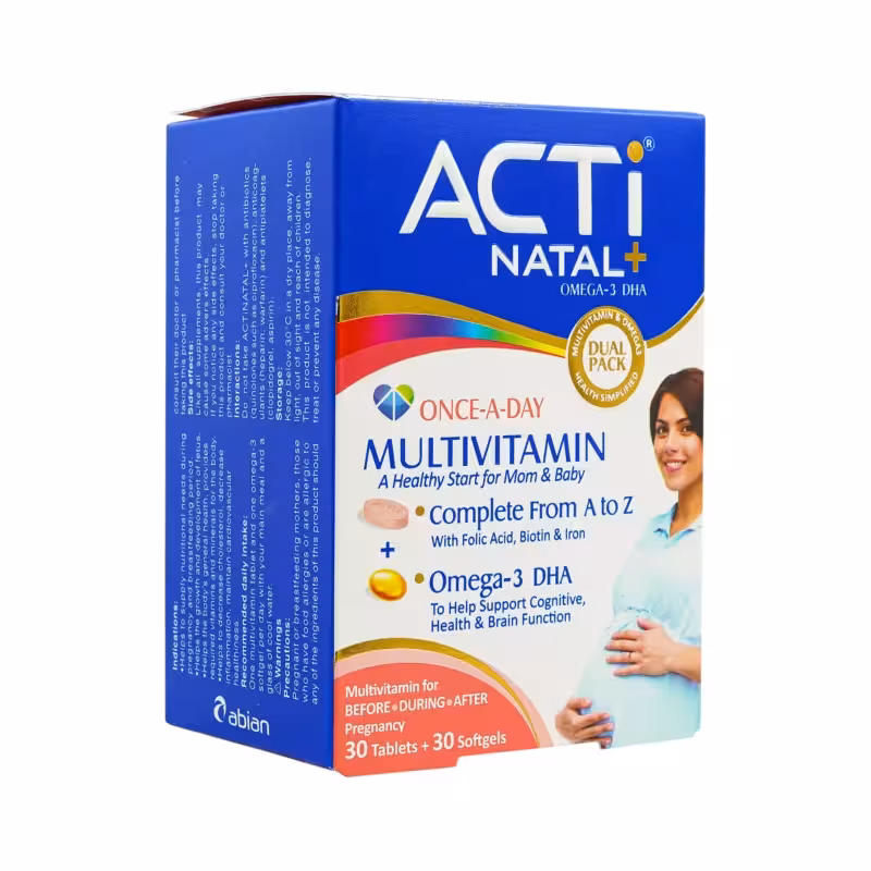 قرص اکتی ناتال پلاس امگا3 ابیان دارو