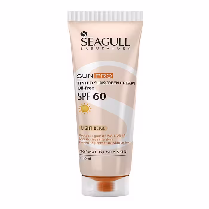 کرم ضد آفتاب رنگی فاقد چربی سی گل مدل Sun Pro با SPF60 بژ روشن 50 میل