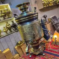 سماور زغالی 30 لیتری طرح مه شوروی، ورق ضخیم، رنگ ثابت