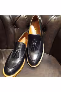 کفش روزمره مردانه جورج هاگ چرم مشکی – 6072