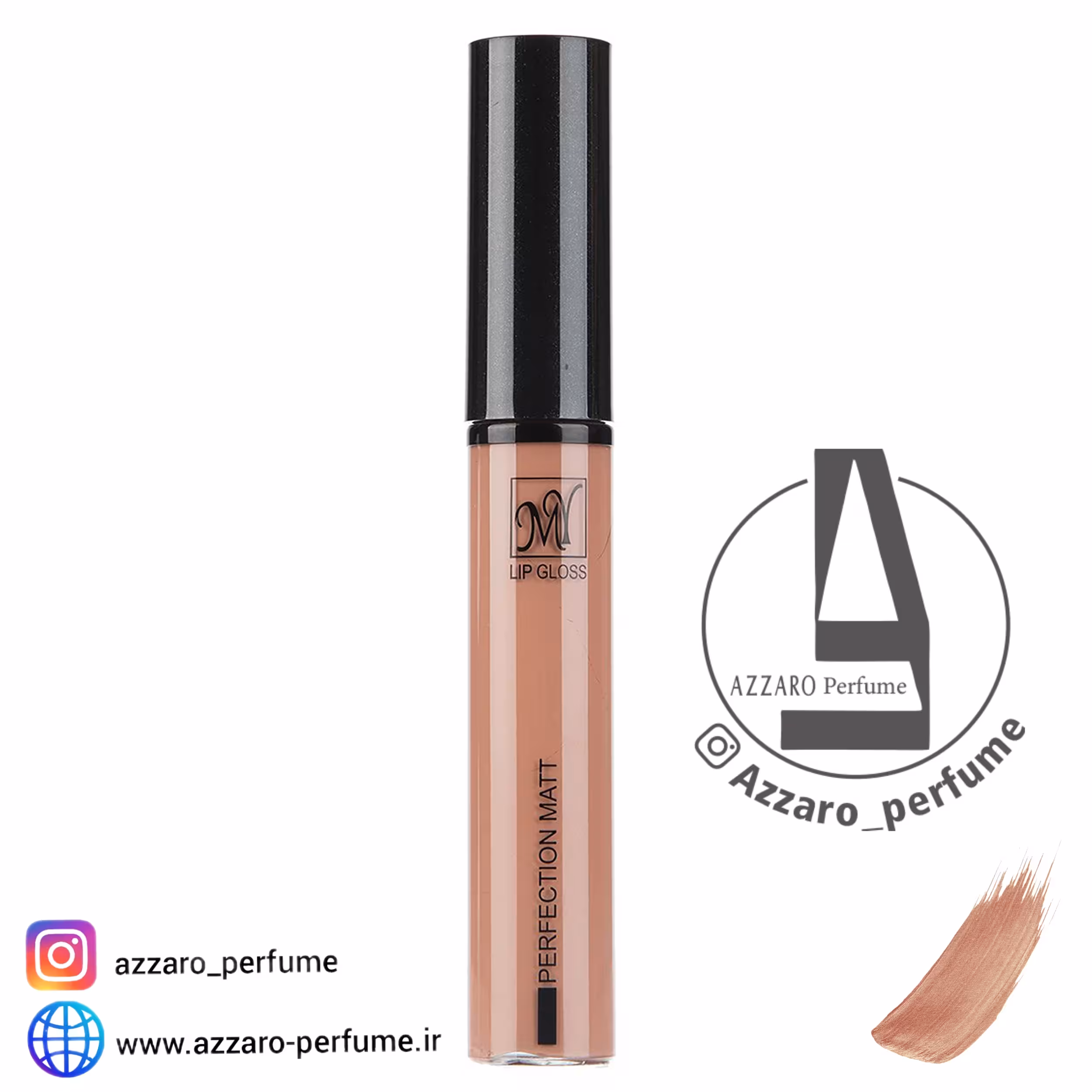رژ لب مایع مای سری Black Diamond رنگ caramel مدل Perfection Matt شماره 01 حجم 9میل