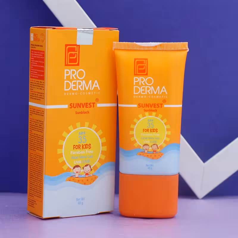عمده فروشی کرم ضد آفتاب کودکان فاقد جاذب های شیمیایی با SPF 35 پرودرما PRO DERMA حجم 40 گرم 92375