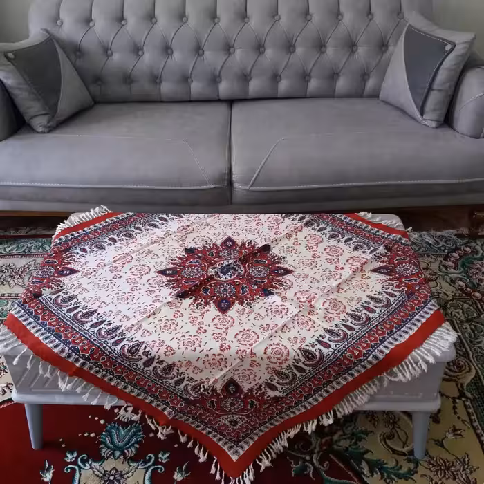 سفره قلمکاری اصفهان طرح گل ترنج صادراتی ابعاد یک دریک