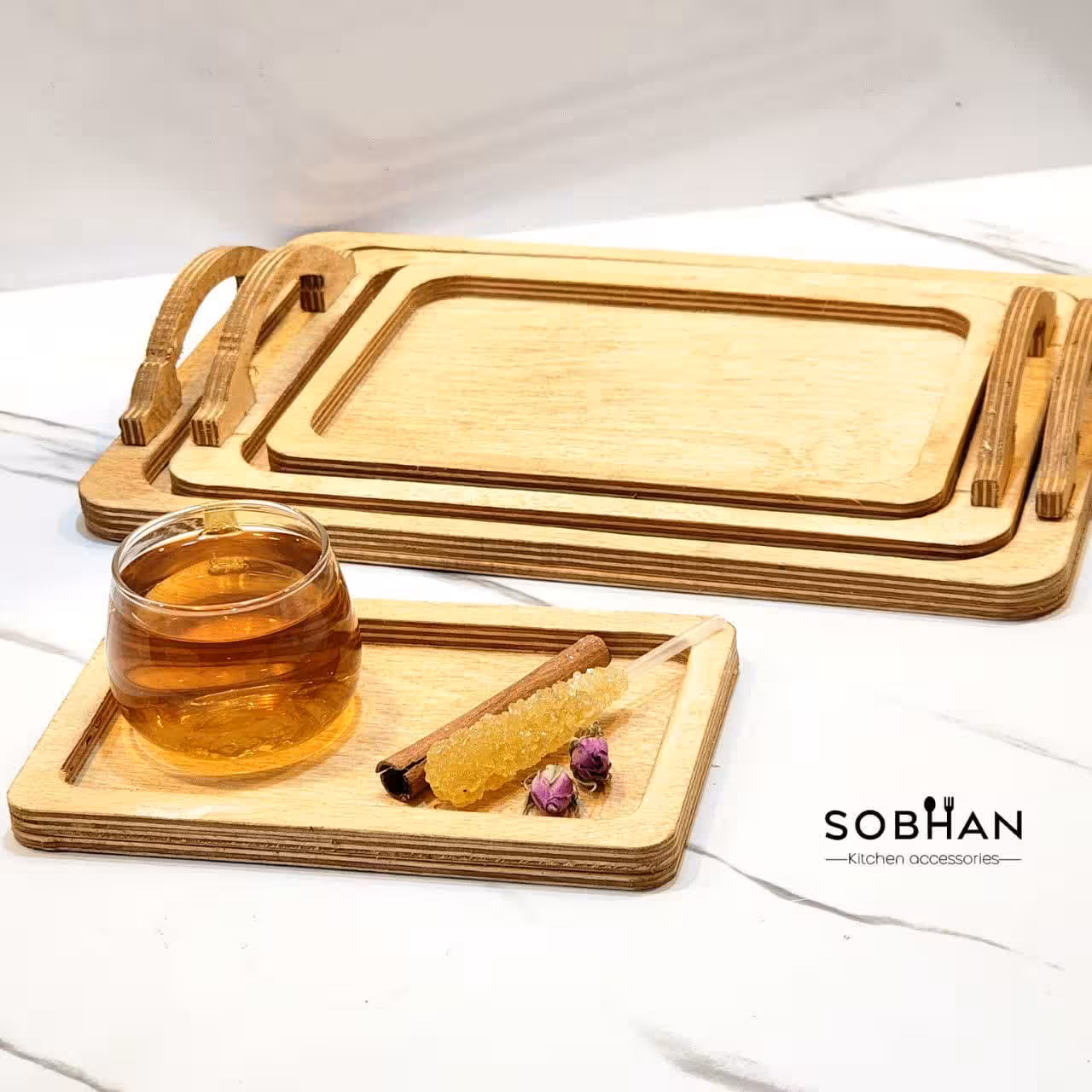 سینی 4 عددی دسته دار
