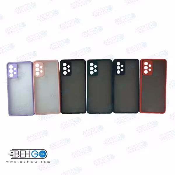 قاب A72 کاور پشت مات اصلی دور سیلیکونی با محافظ لنز دوربین گوشی سامسونگ A72