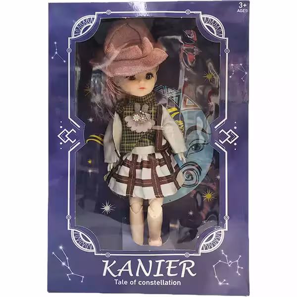 عروسک چشم تیله ای تمام مفصلی KANIER با لباس سبز 201898